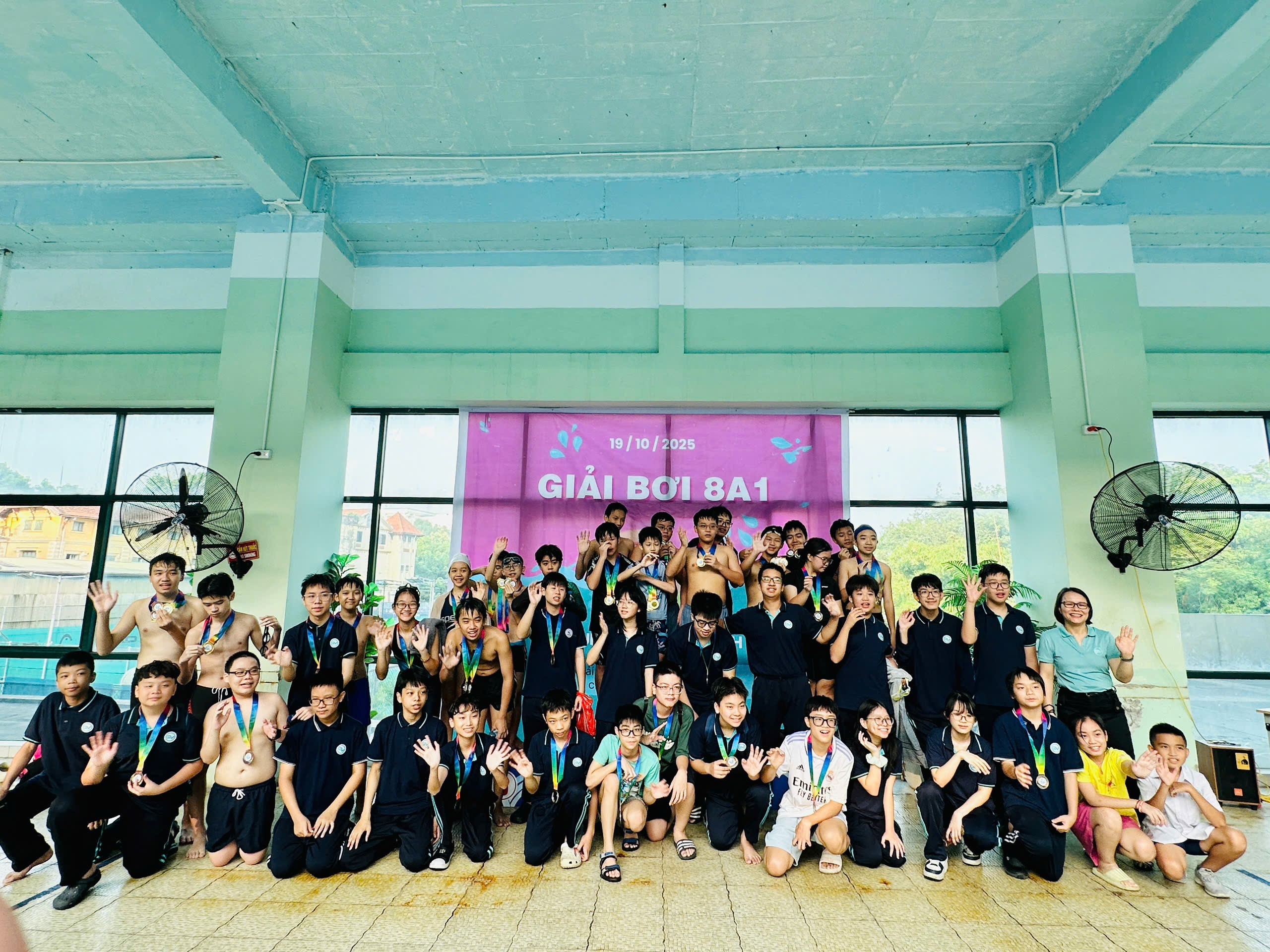 A group of people posing for a photoAI-generated content may be incorrect.