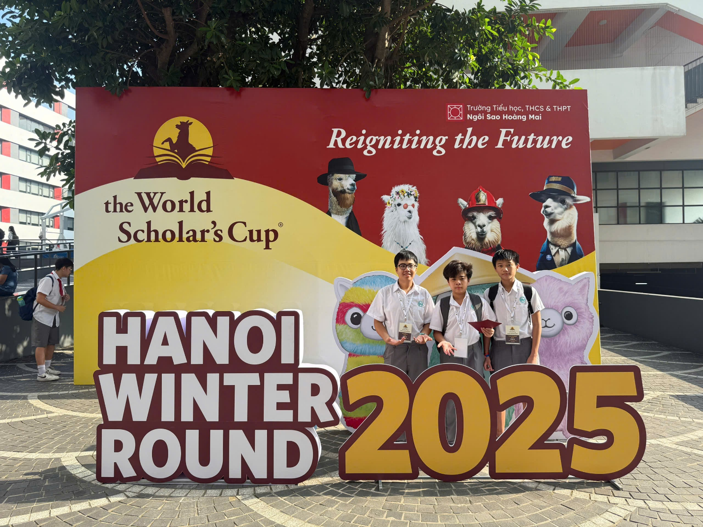 A group of people standing in front of a signAI-generated content may be incorrect.