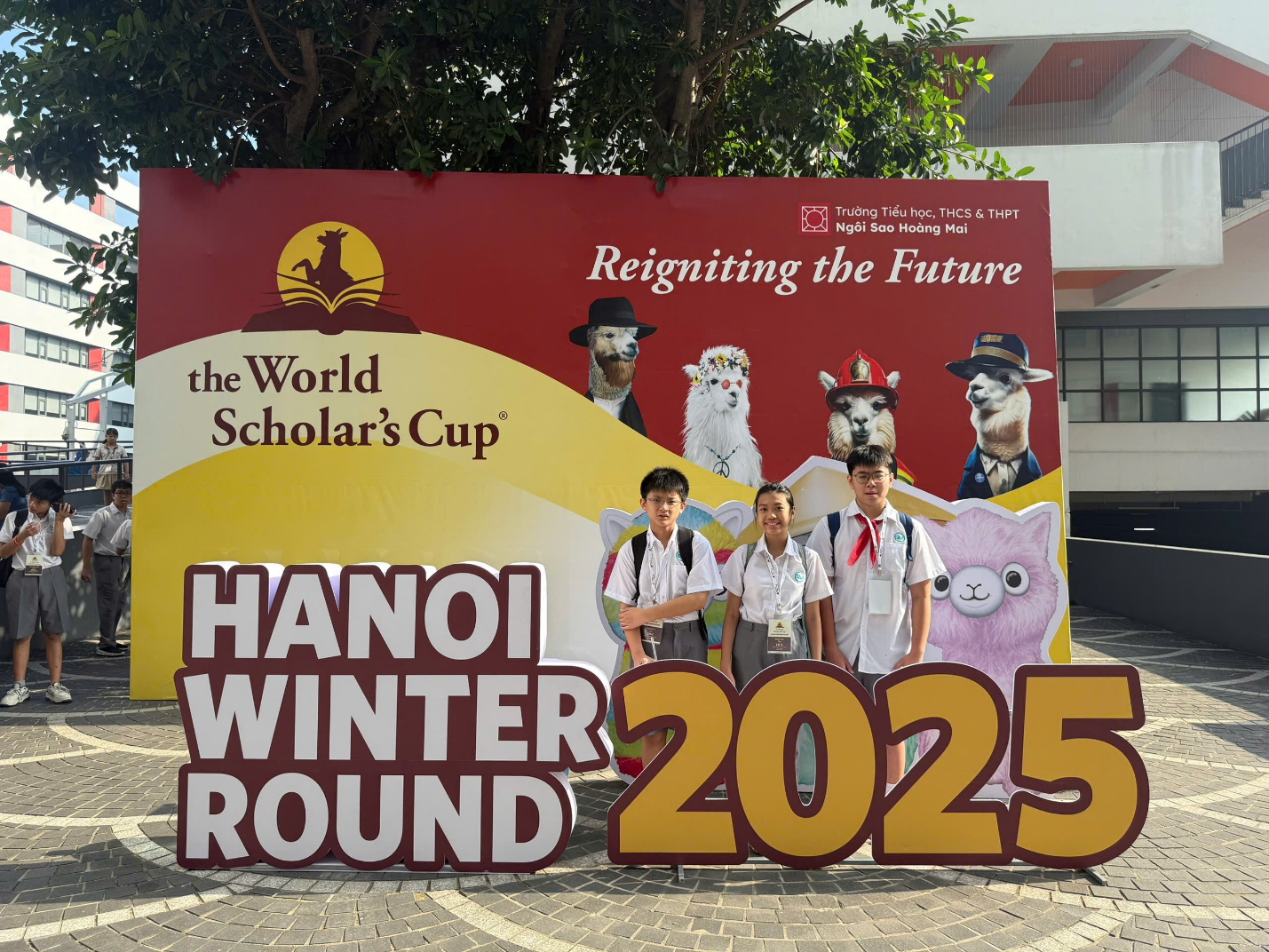 A group of people standing in front of a signAI-generated content may be incorrect.