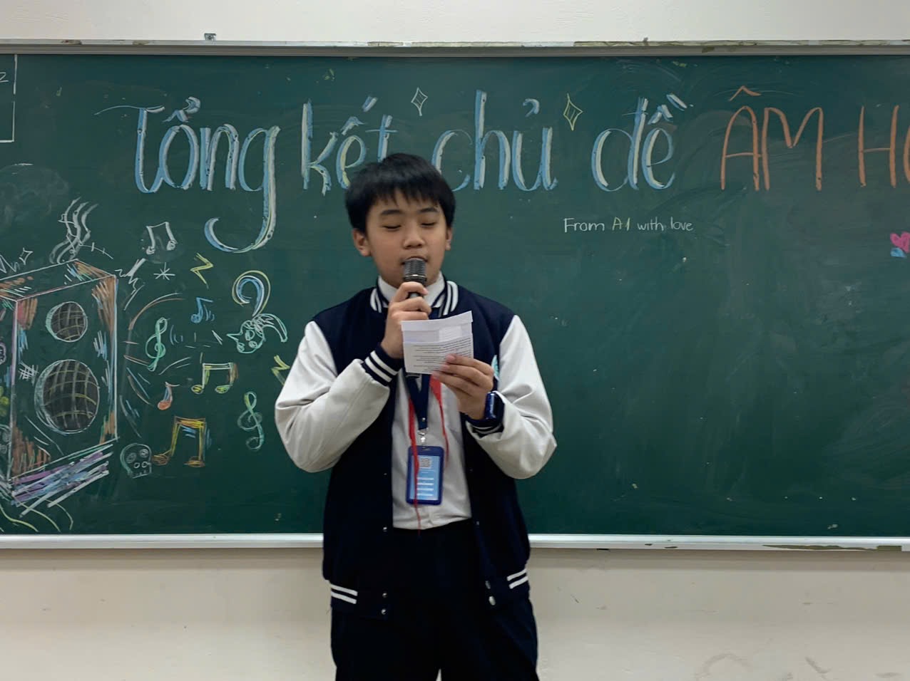 A child standing in front of a chalkboardAI-generated content may be incorrect.