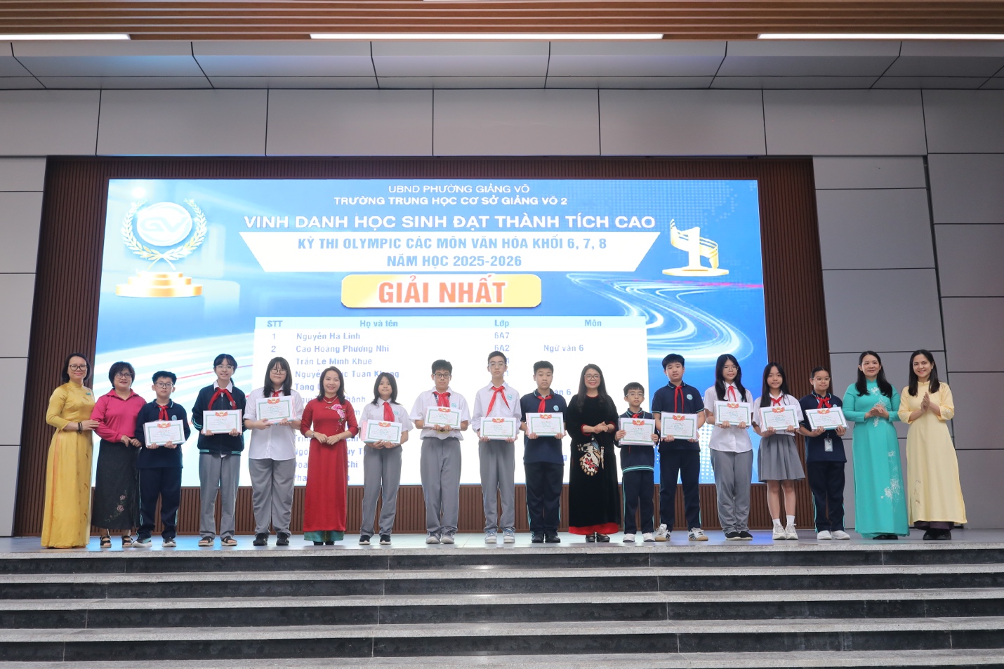 A group of people holding certificatesDescription automatically generated